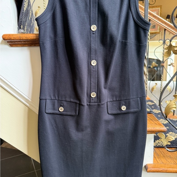 Talbots Summer Black Dress with Gold Buttons. Stretch material. EUC Size 4 - Picture 3 of 7